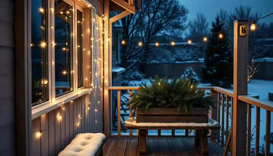 Outdoor Lichterketten Balkon Winter