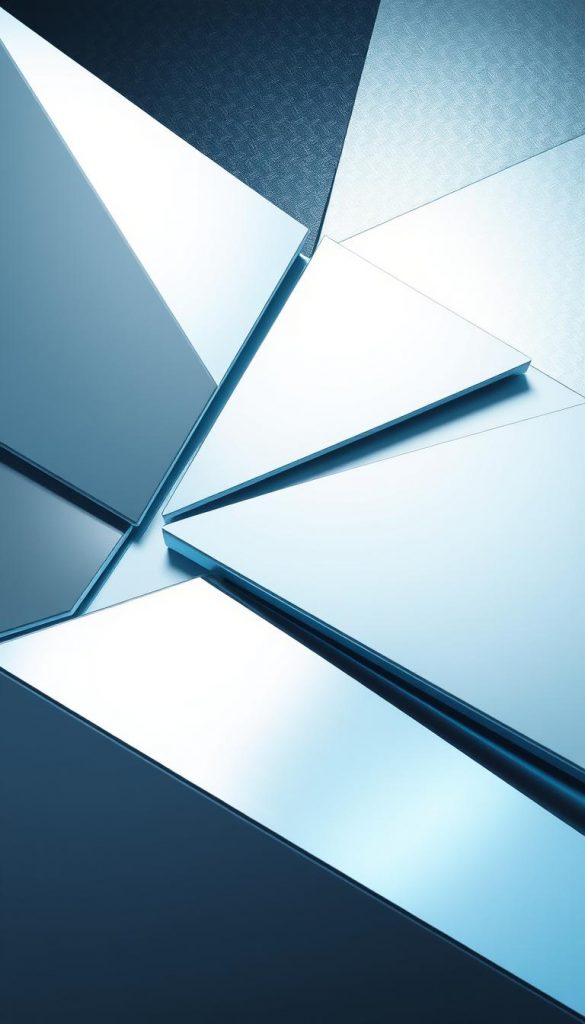 A captivating array of abstract shapes, textures, and finishes in a frosty, futuristic palette. A chic chrome-like surface gleams under soft, diffused lighting, accentuating the geometric interplay of glossy and matte elements. Subtle hints of icy blue hues create a modern, minimalist aesthetic. The overall composition evokes a sense of sleek, contemporary elegance, perfectly suited to illustrate the &amp;quot;Formen &amp;amp; Finishes&amp;quot; section. KlickKiste's signature natural DIY aesthetic shines through, blending warm, inviting tones with a distinct winter-inspired vibe and a touch of Pinterest-inspired charm.