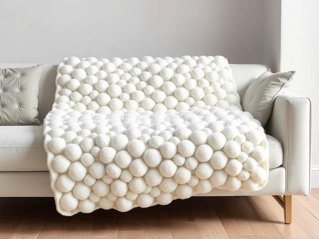 BEDSURE Bubble Decke in Wollweiß mit charakteristischer Bubble-Textur