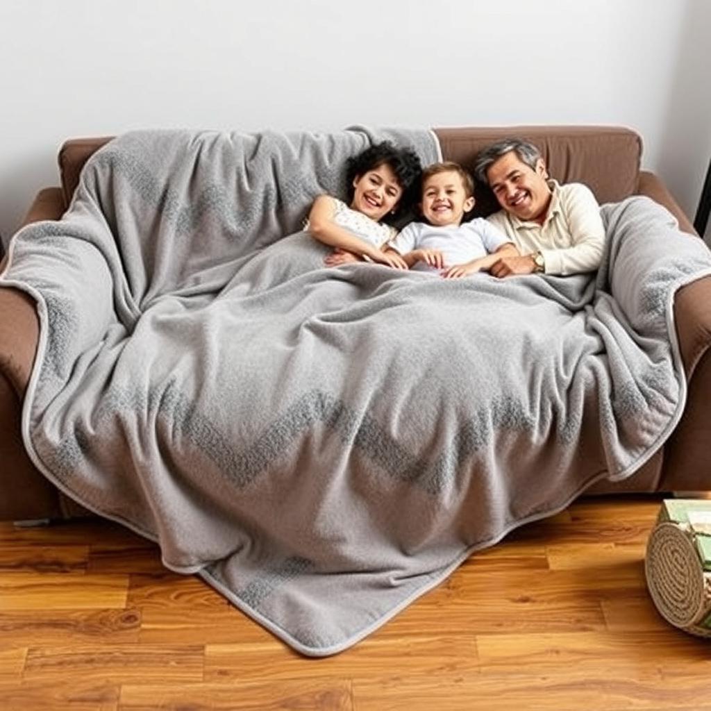 Bobor Fleece Throw Blanket in Grau für Familien