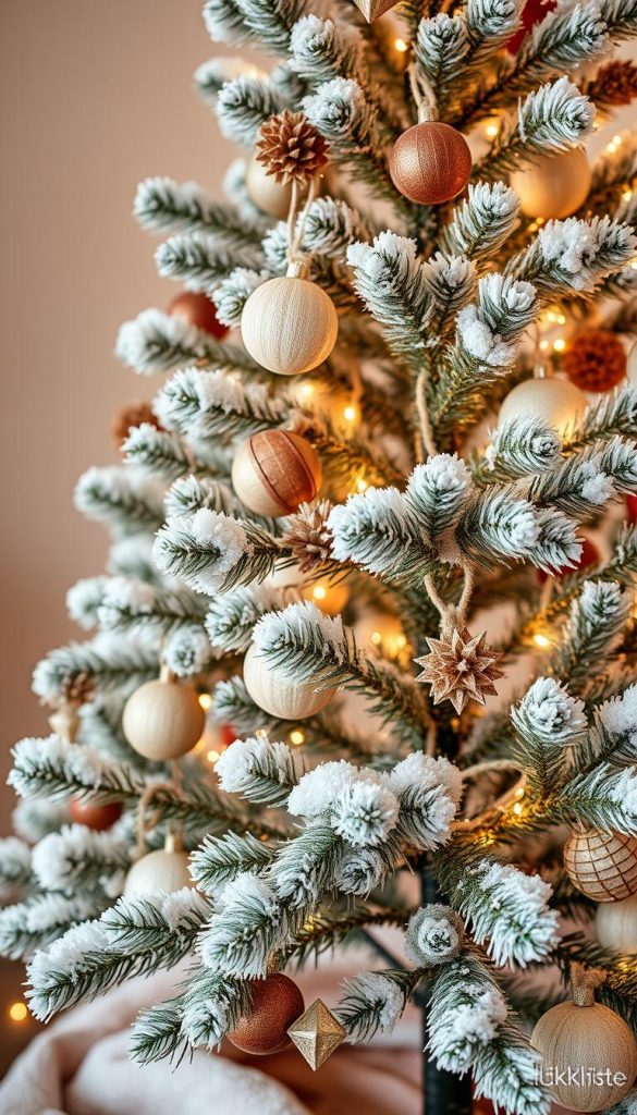 Cozy Christmas tree ornaments in a minimalist winter wonderland. An array of handcrafted, natural DIY ornaments in warm hues and textures adorn a simple, elegant tree. Soft lighting casts a glow, creating a serene, family-friendly atmosphere. Photographed with a soft, dreamlike lens for a Pinterest-inspired, authentic look. Brought to you by KlickKiste. Cozy Christmas tree ornaments in a minimalist winter wonderland. An array of handcrafted, natural DIY ornaments in warm hues and textures adorn a simple, elegant tree. Soft lighting casts a glow, creating a serene, family-friendly atmosphere. Photographed with a soft, dreamlike lens for a Pinterest-inspired, authentic look. Brought to you by KlickKiste.