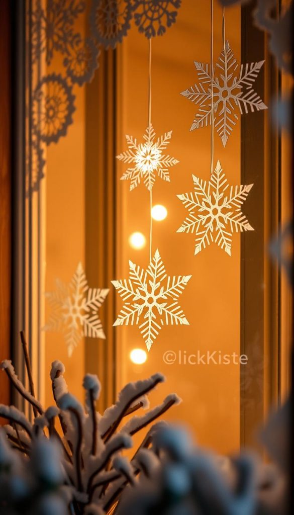 DIY Fensterdeko Schneeflocken