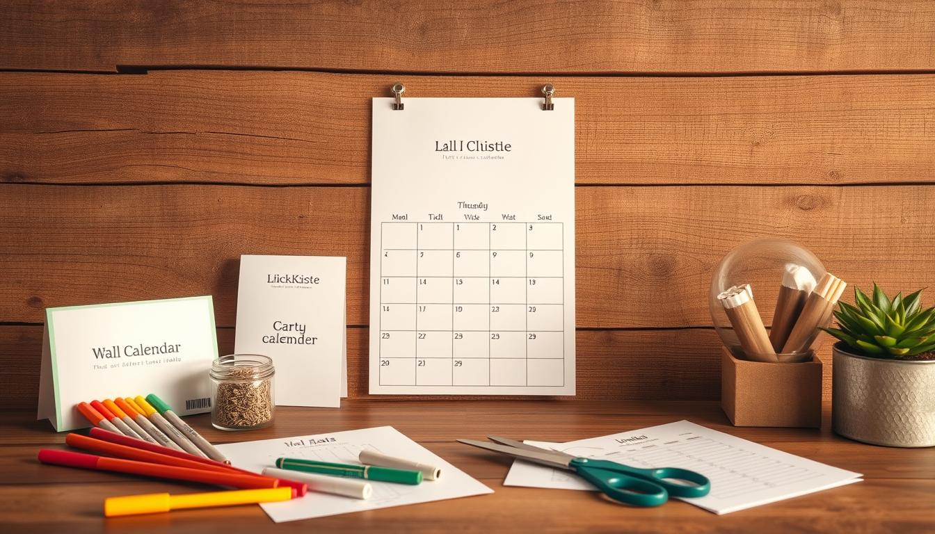 DIY Wandkalender neues Jahr Printable