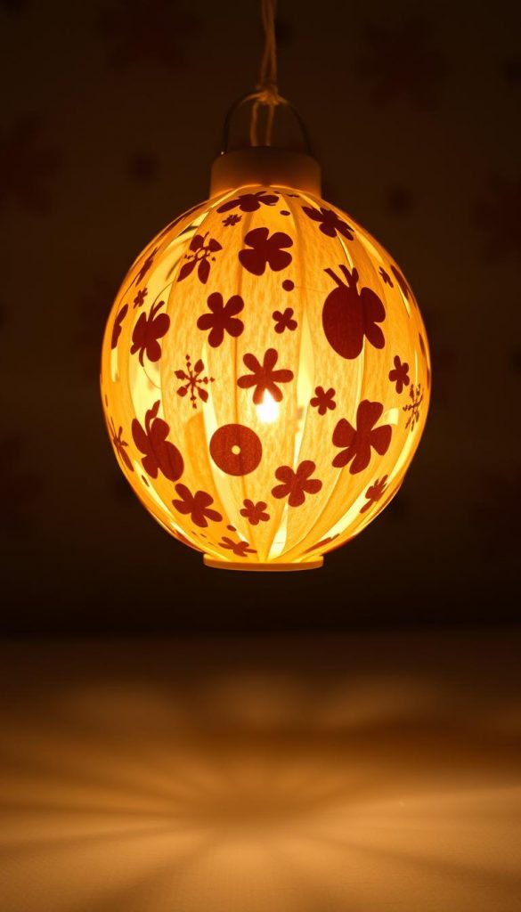 Delicate handcrafted lantern, a masterpiece of paper and glue. Soft orb suspended in the air, illuminated from within by a gentle flame. Layered textures and organic forms, evoking a sense of whimsy and wonder. Warm hues of cream and ochre, accented by subtle golden highlights. Carefully positioned to capture the interplay of light and shadow, creating an intimate, cozy atmosphere. Modest in scale, yet radiating a sense of enchantment, this lantern embodies the charm of homemade craftsmanship and the magic of the winter season. Delicate handcrafted lantern, a masterpiece of paper and glue. Soft orb suspended in the air, illuminated from within by a gentle flame. Layered textures and organic forms, evoking a sense of whimsy and wonder. Warm hues of cream and ochre, accented by subtle golden highlights. Carefully positioned to capture the interplay of light and shadow, creating an intimate, cozy atmosphere. Modest in scale, yet radiating a sense of enchantment, this lantern embodies the charm of homemade craftsmanship and the magic of the winter season.