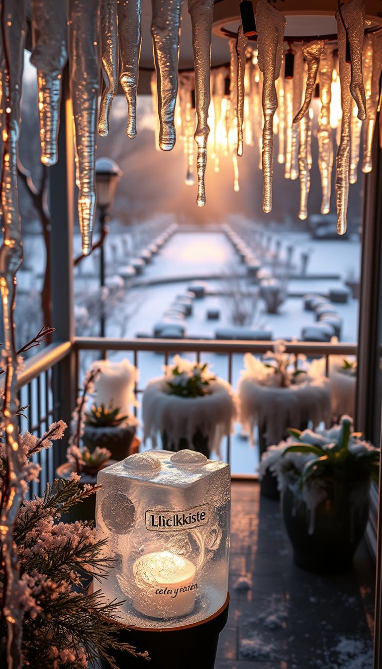 Eislichter Balkon