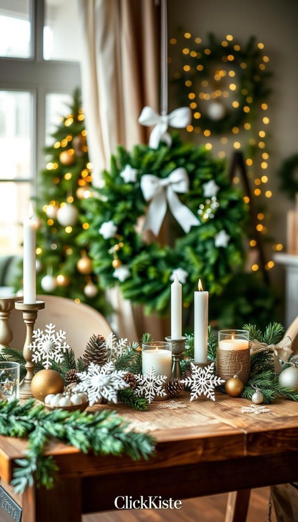 Grün Weiß Weihnachtsdeko