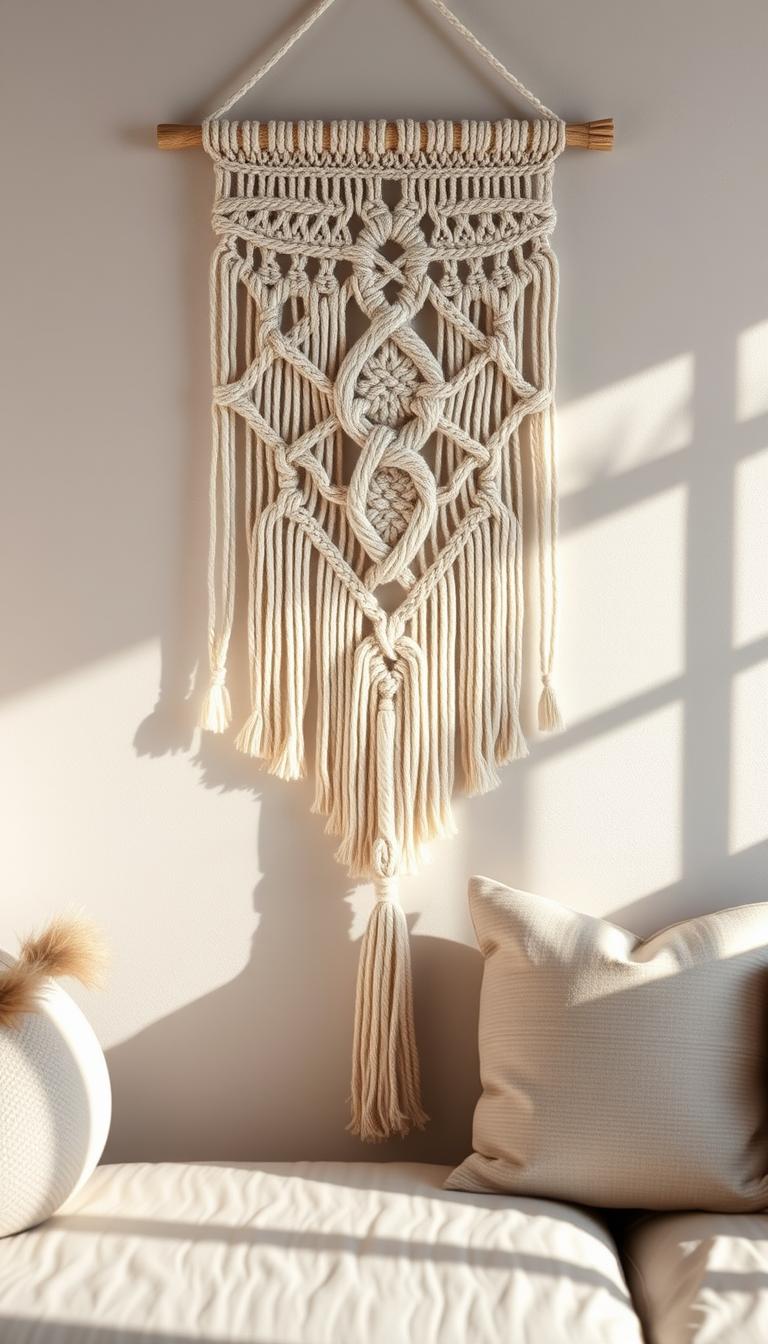 Makramee Winter Wandbehang