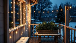 Outdoor Lichterketten Balkon Winter
