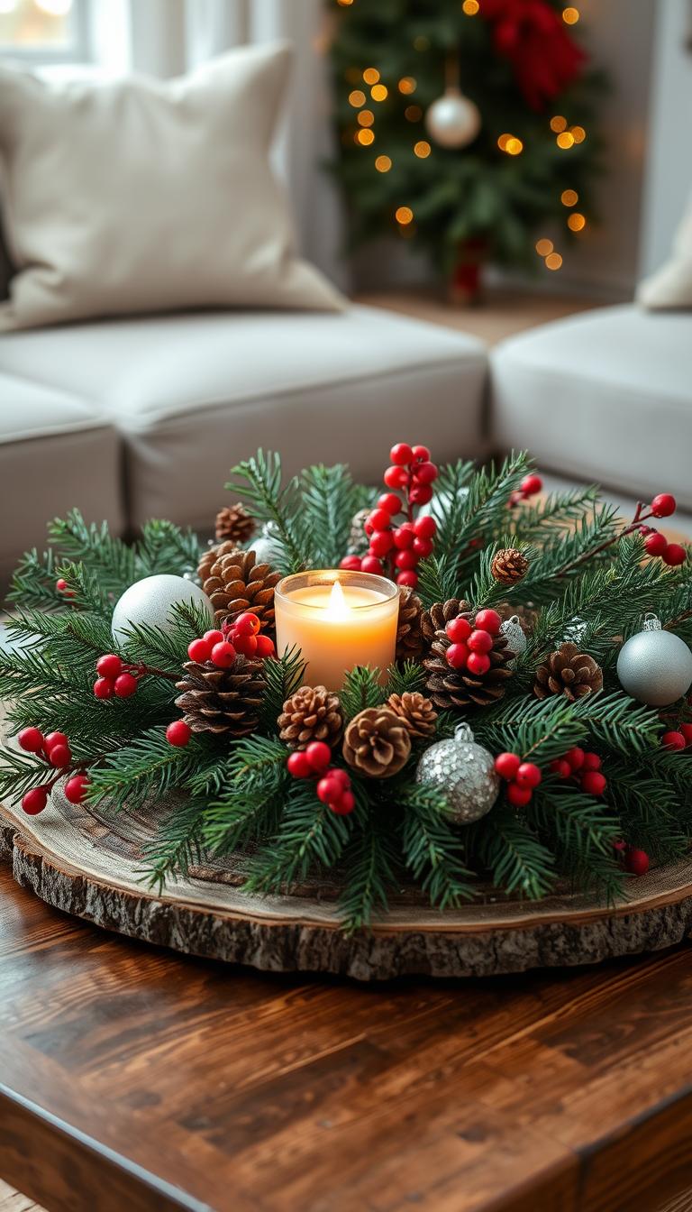 Weihnachtliche Couchtisch Deko