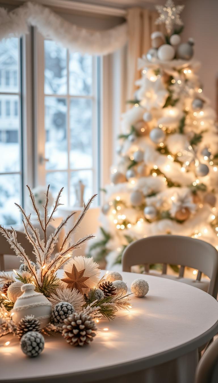 Weiße Weihnachtsdeko