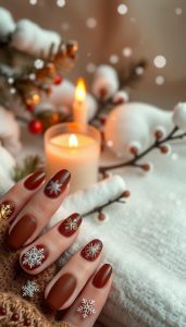 braune winter nägel