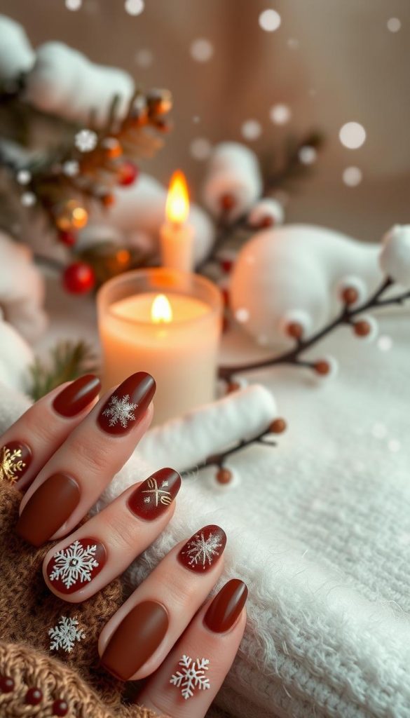 braune winter nägel