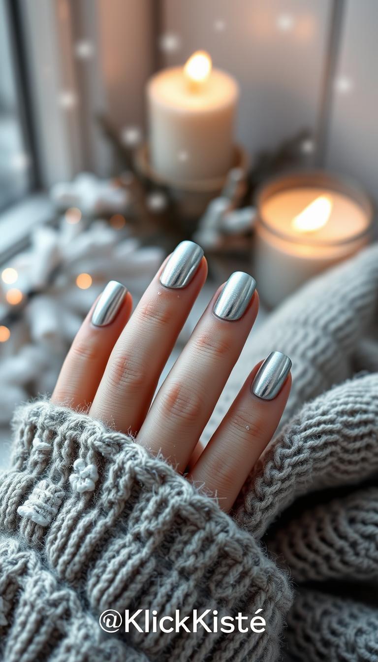 chrome nails winter
