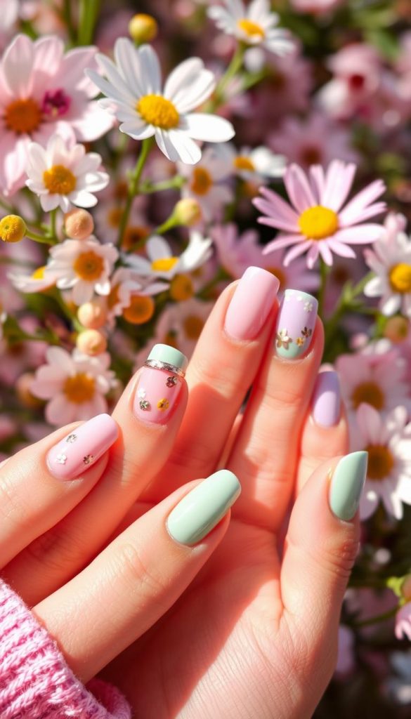 french tip nails spring