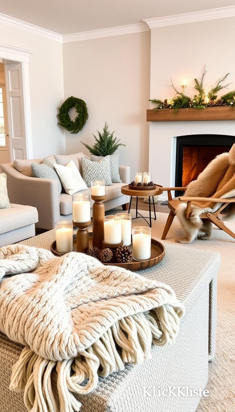 neutrale winter deko wohnzimmer
