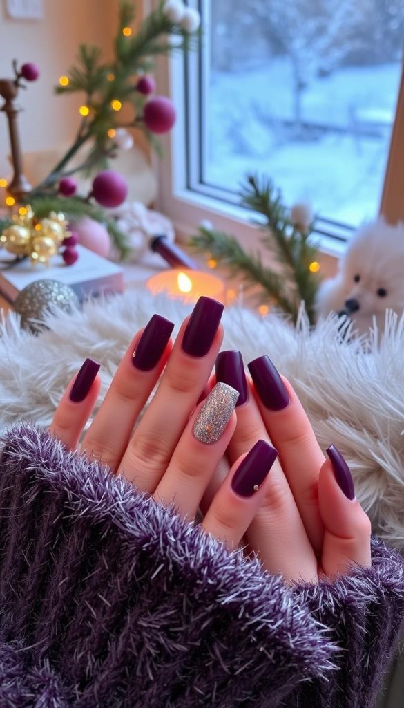 plum nails winter