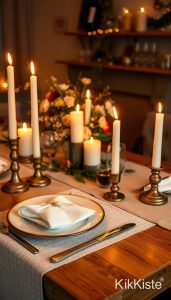 romantic candlelight dinner at home