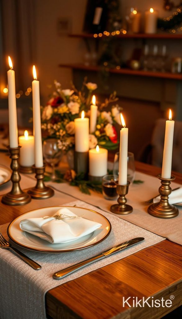 romantic candlelight dinner at home