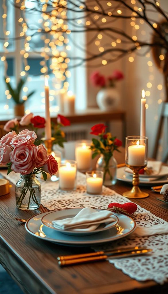 valentinstag tischdeko romantisch