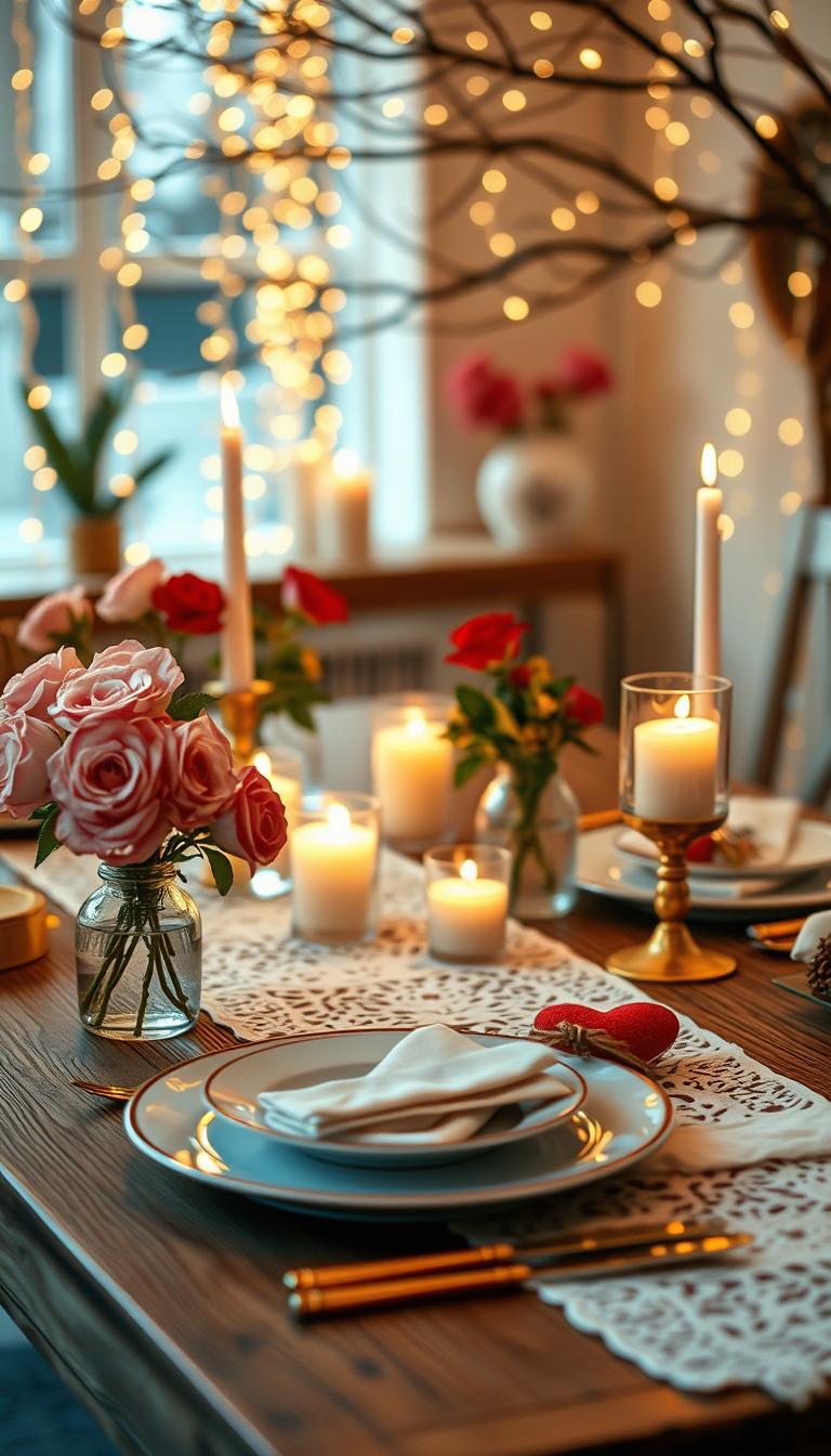 valentinstag tischdeko romantisch
