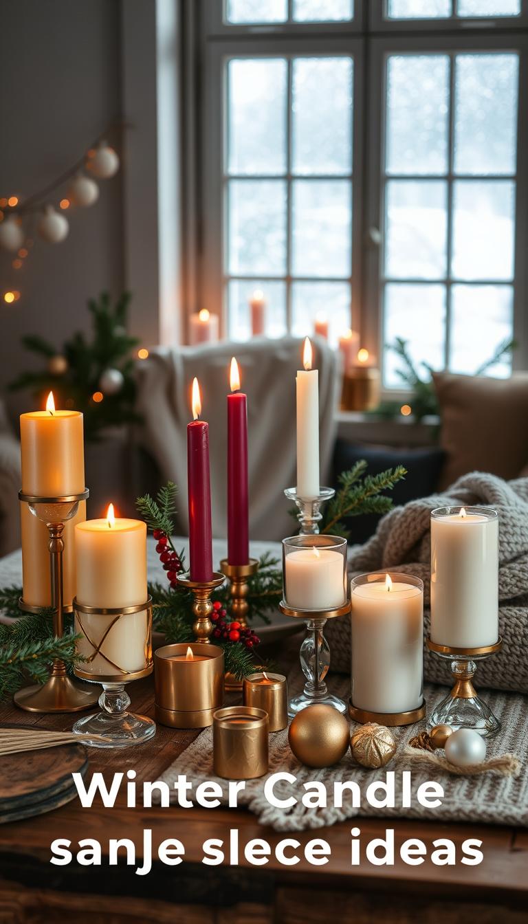 winter candle decor ideas