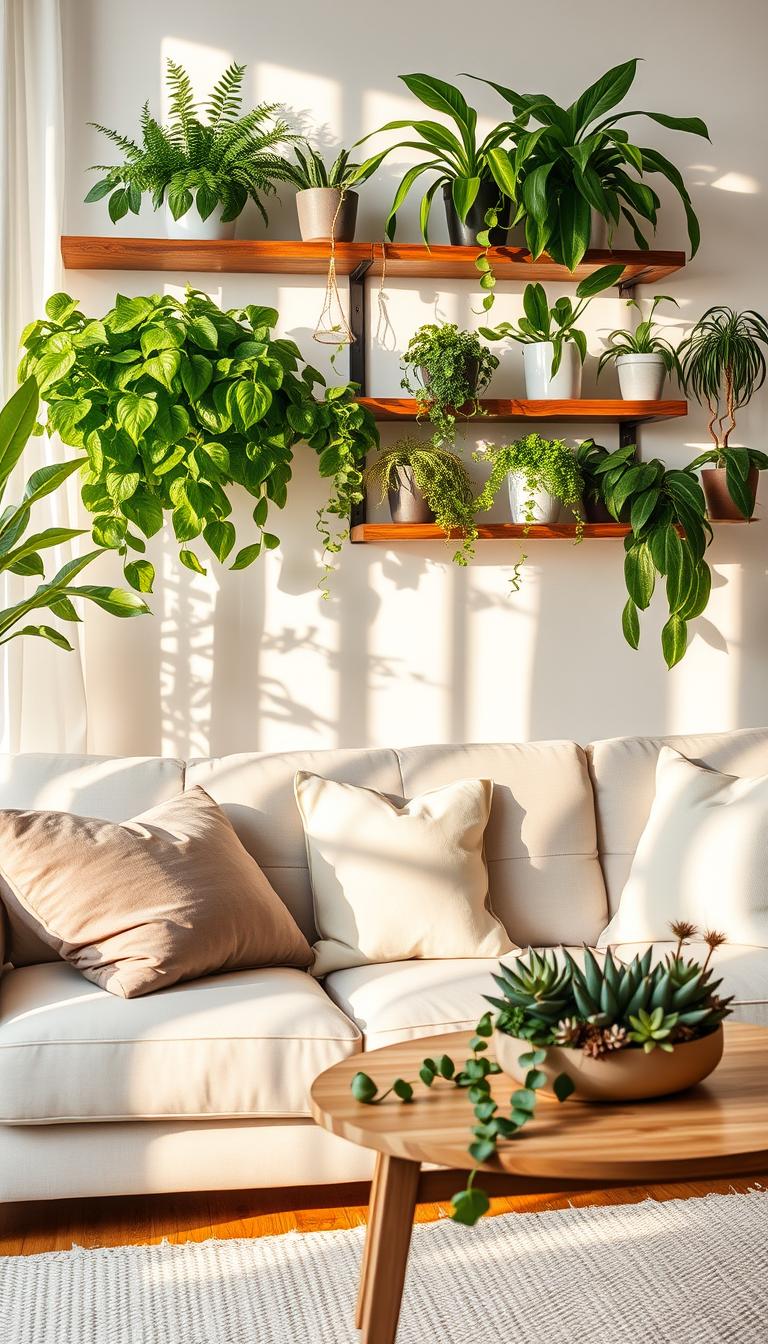 wohnzimmer pflanzen styling ideen