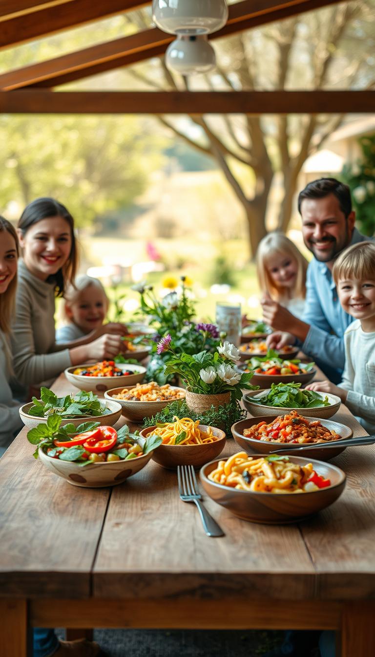 Familienessen Frühling
