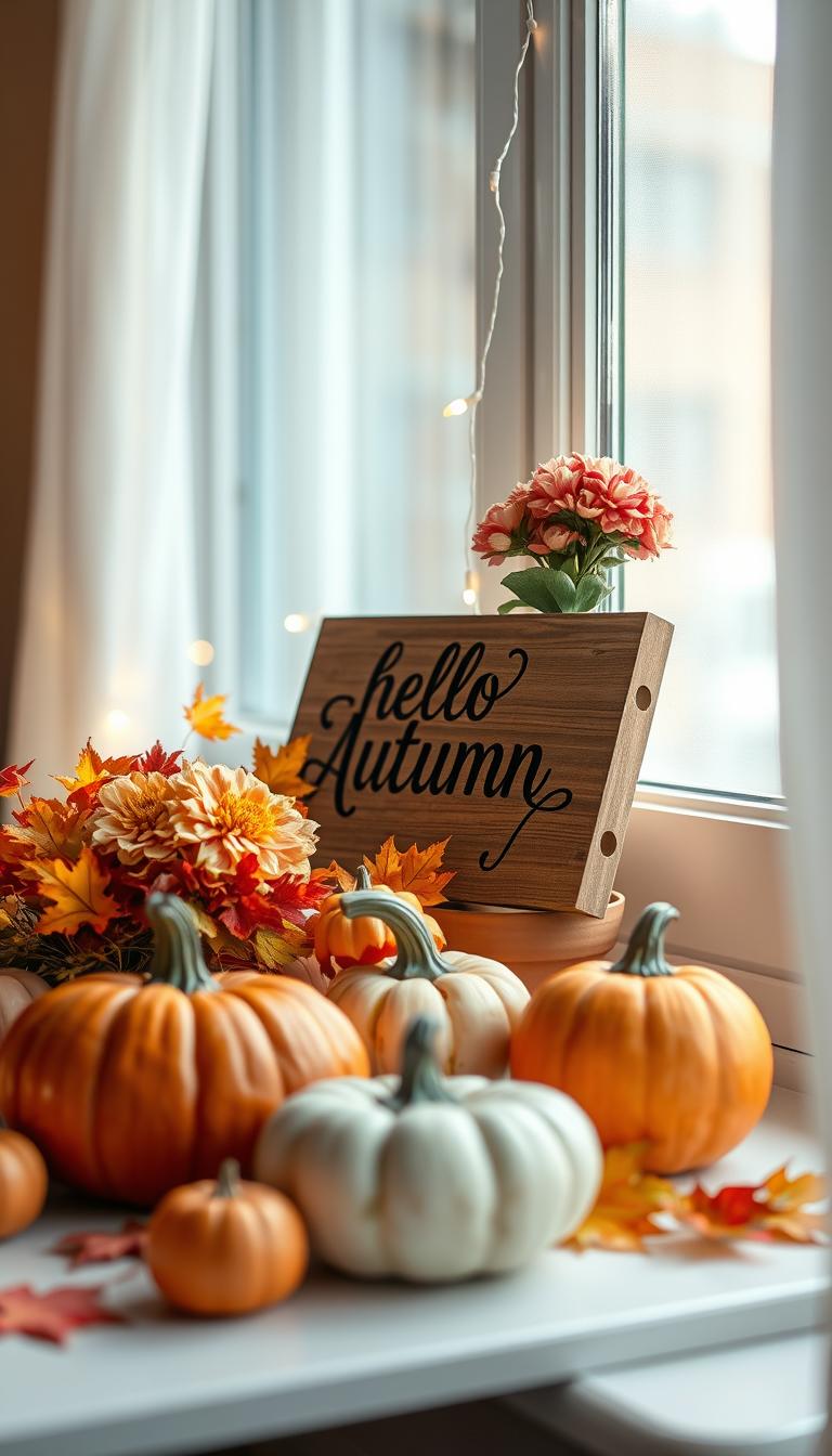 Herbst Fensterbank Deko