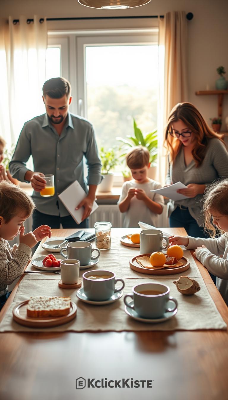 Morgenroutine Familie