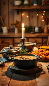 Warmes Abendessen Winter