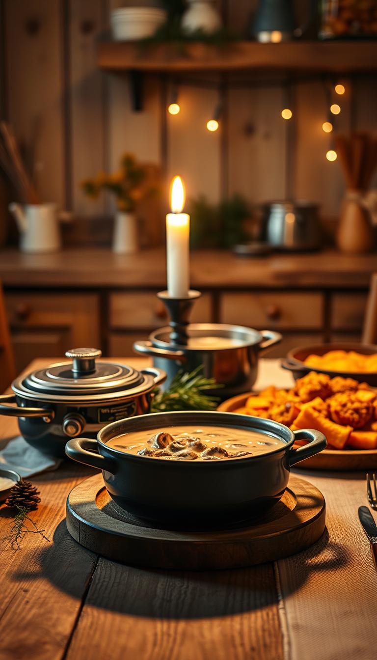 Warmes Abendessen Winter