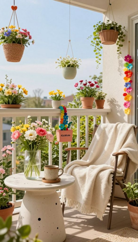 diy balkon deko frühling