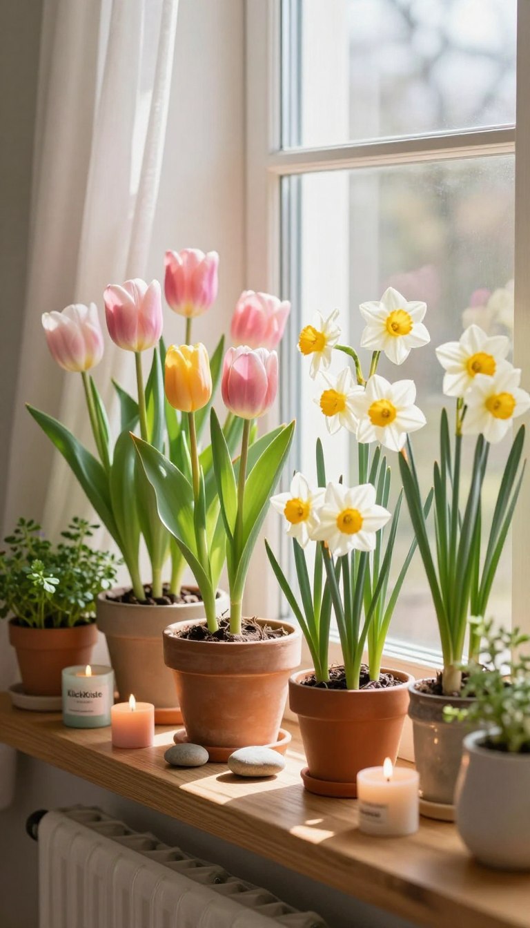 diy fensterbank deko frühling