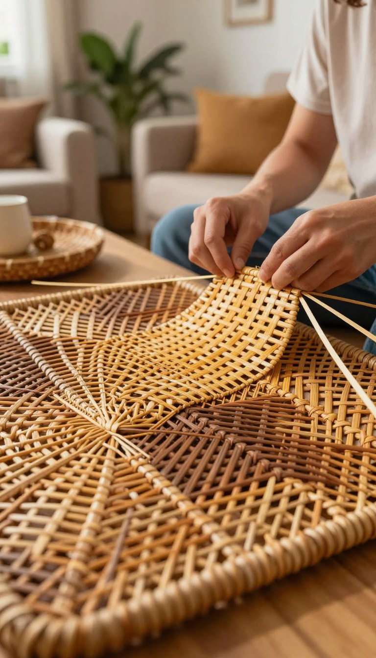 diy rattan deko projekt