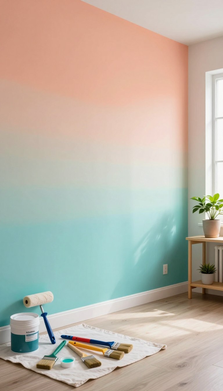 moderne farbverläufe wand