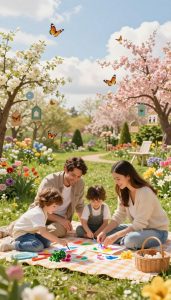 outdoor aktivitäten familie frühling