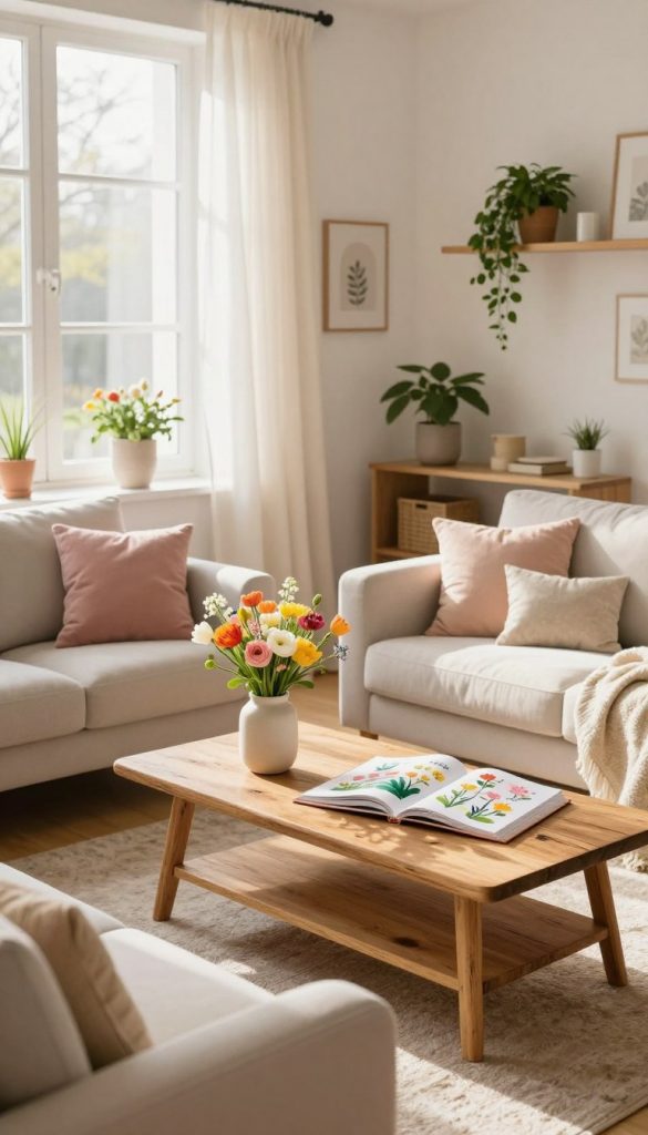 skandi wohnzimmer frühling