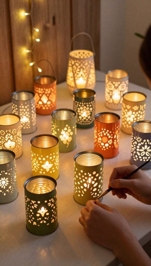 upcycling dosen laternen