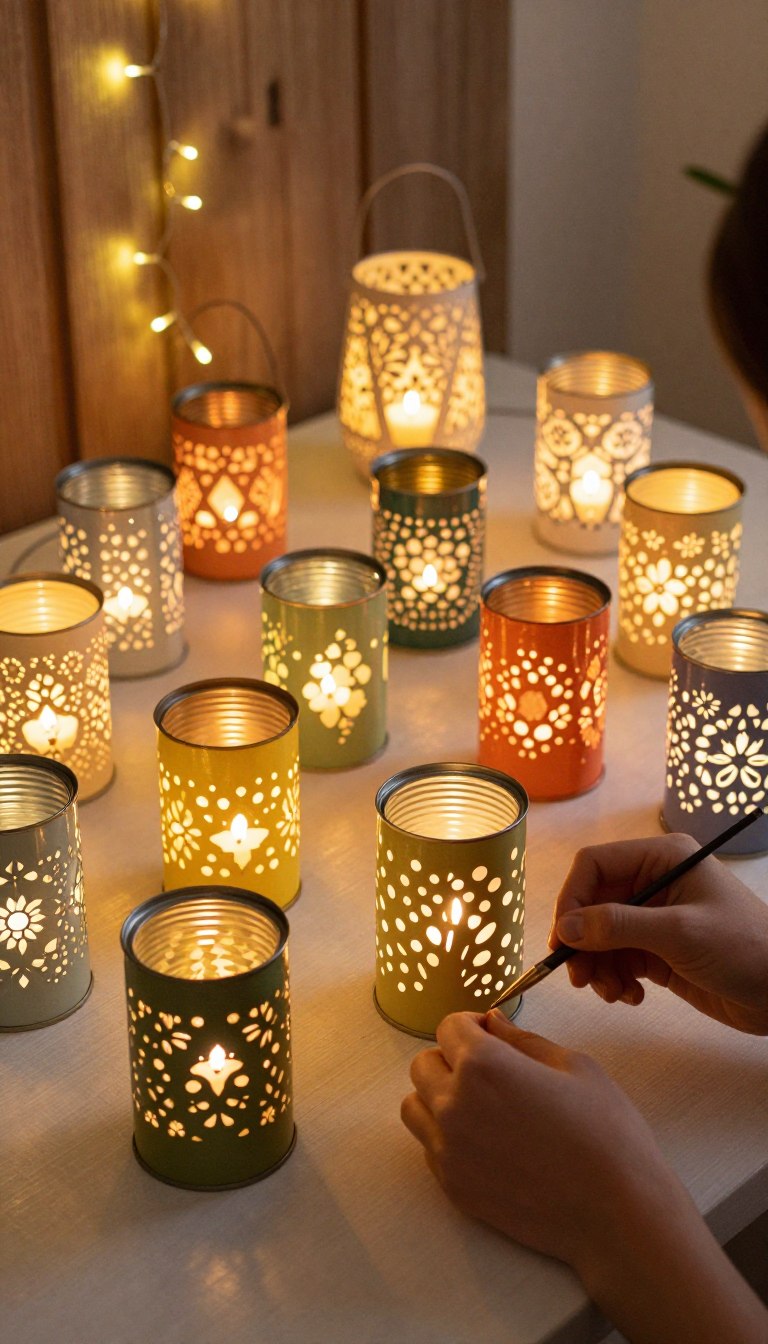 upcycling dosen laternen