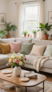 wohnzimmer deko frühjahr