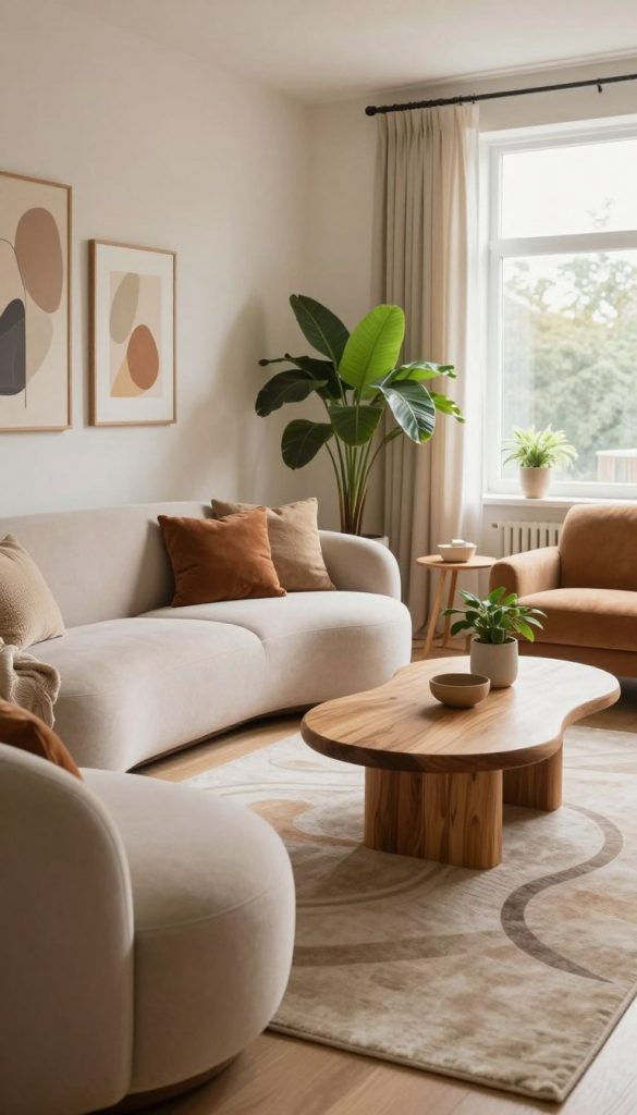 wohnzimmer organische formen