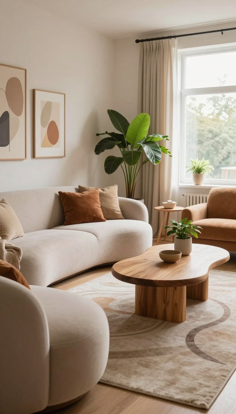 wohnzimmer organische formen