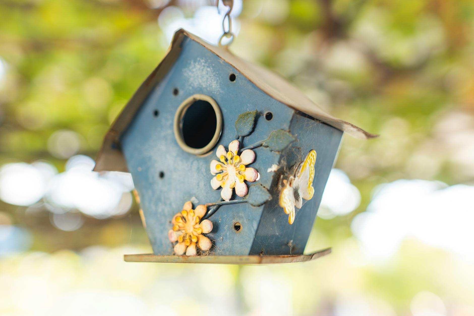 close up photo of a wooden bird house