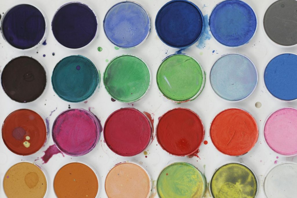 close up photo of watercolor palette