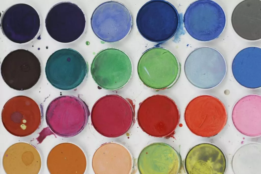 close up photo of watercolor palette