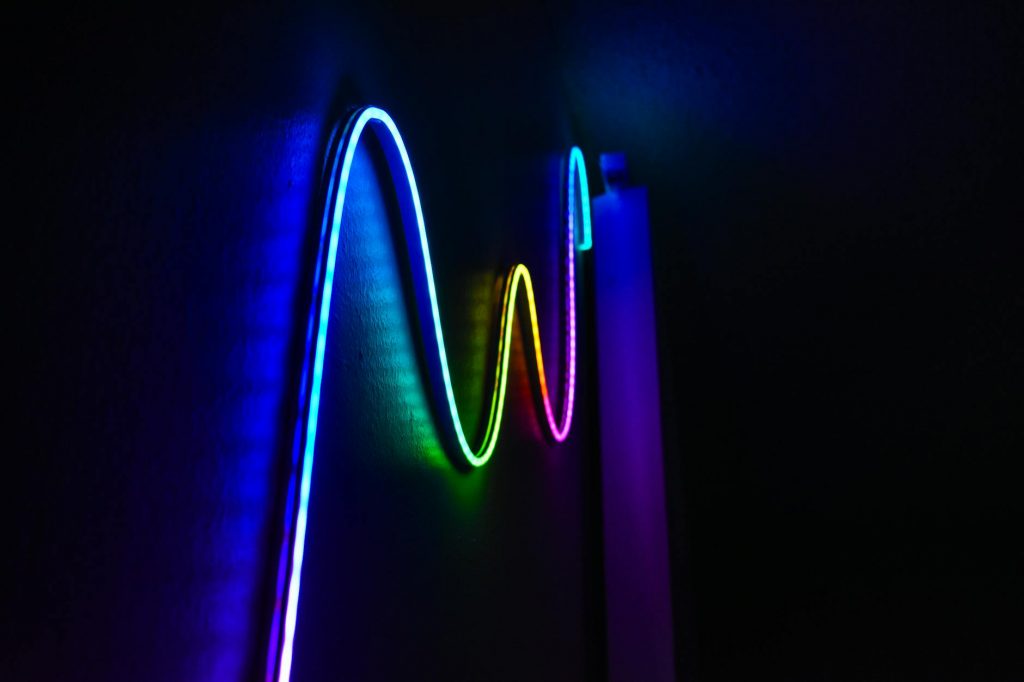 vibrant led light strip with neon glow effect