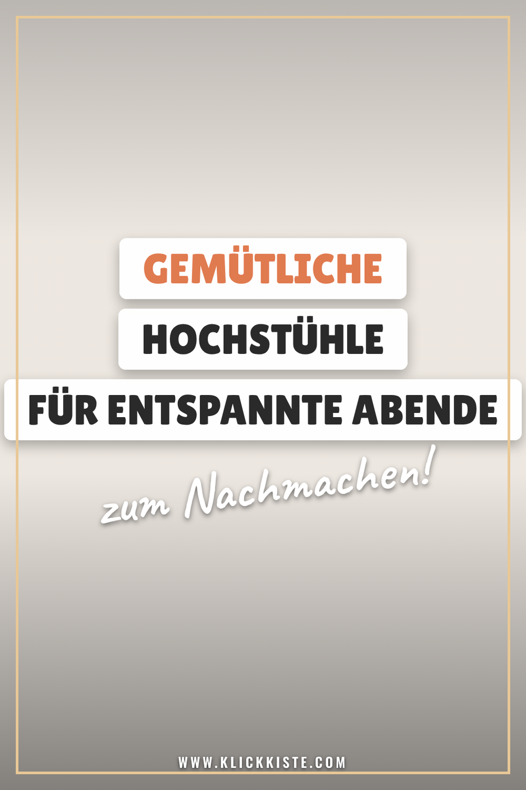 Pinterest Pin Gemütliche Hochstühle für entspannte Abende