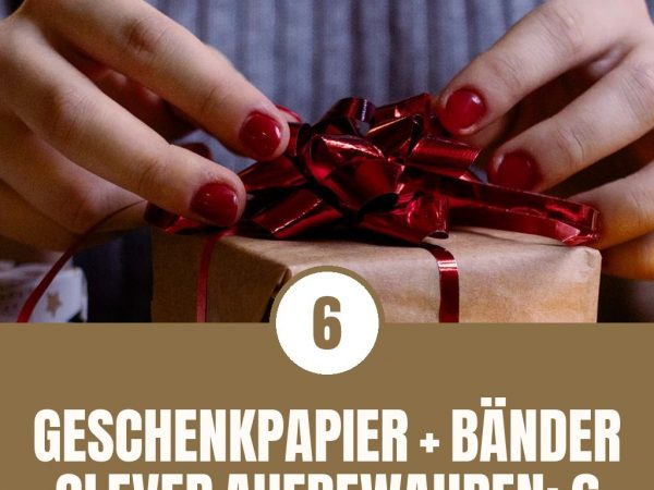 Geschenkpapier + Bänder clever aufbewahren: 6 Systeme + DIY-Ideen