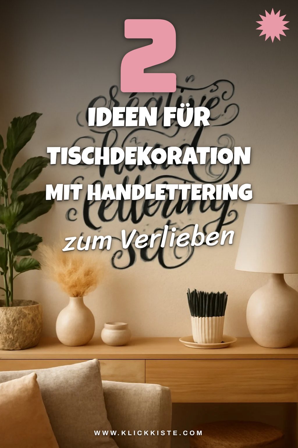 Schöne Tischdekoration mit Handlettering