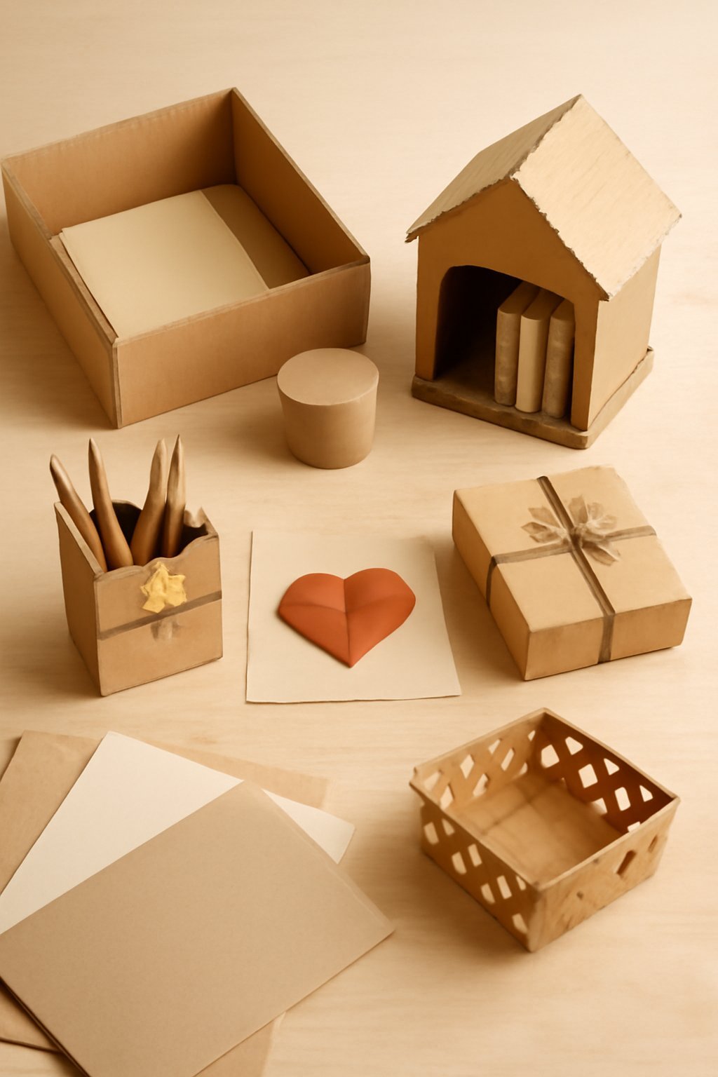 6 DIY-Projekte nur mit Karton + Papier — günstig + kreativ